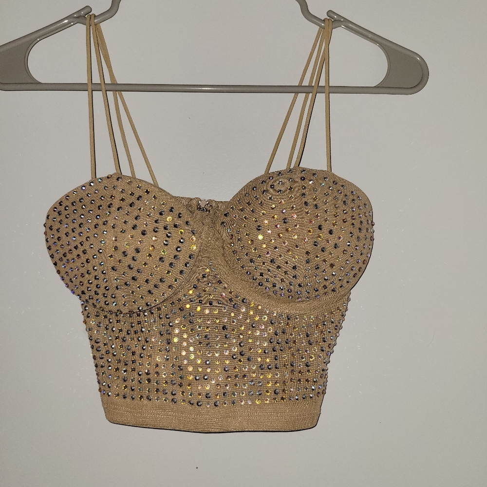 Rhinestone Crop Top